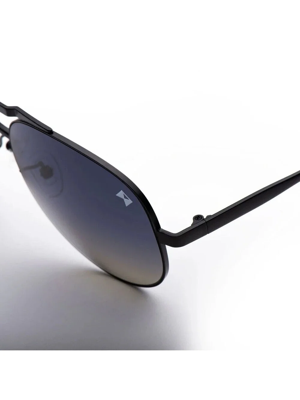 William Painter Hughes Polarized Aviator Titanium Sunglasses Black/Black Lens